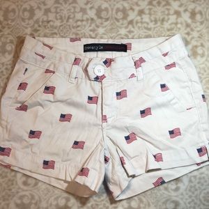 White shorts with American flags
